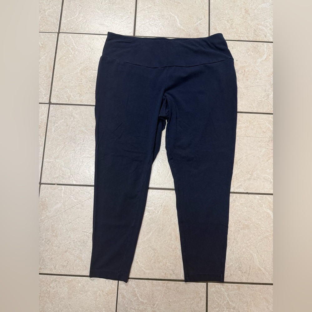 Terra & Sky Women’s Plus Size 2XL Navy Soft Stretch Casual Pull-On Leggings